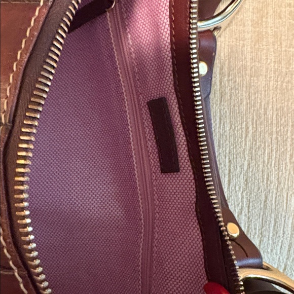Dooney & Bourke Burgundy Croc-Embossed Hobo Bag - Picture 6 of 11